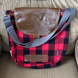 Field and Co Red and BlackCheckered  Bag